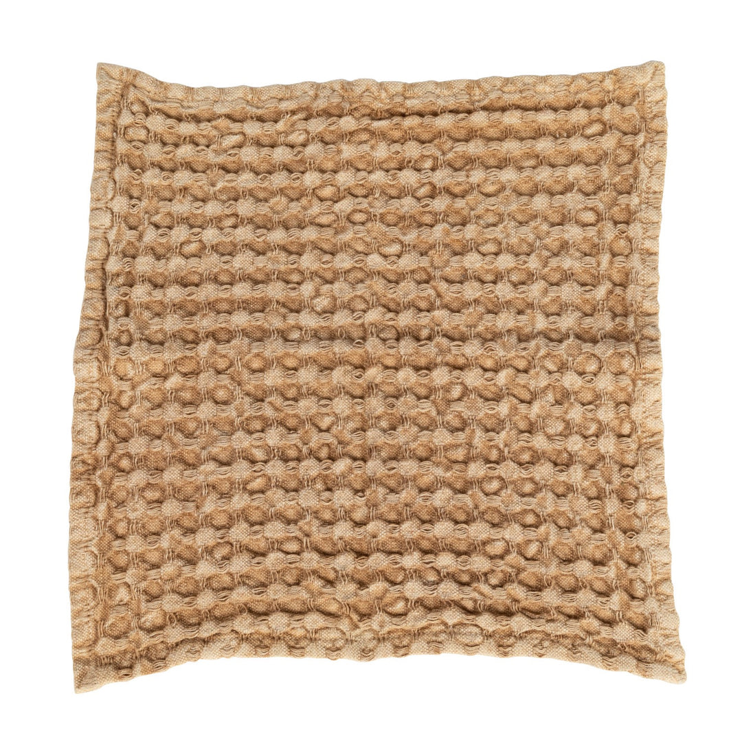 Tamara Stonewashed Cotton Waffle Weave Dish Cloths, Set of 3, Tan