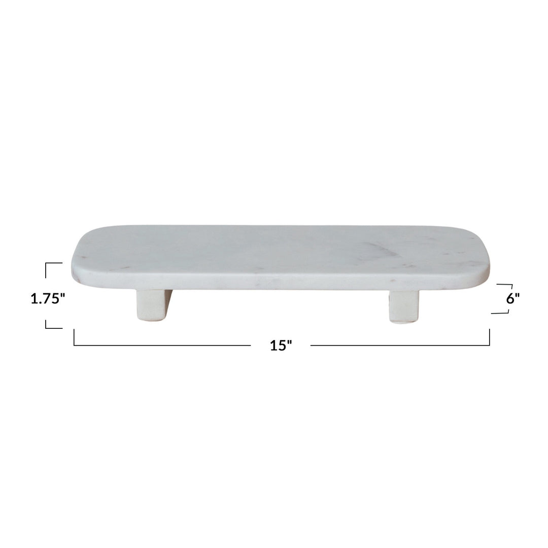 Faro Marble Footed Pedestal, White