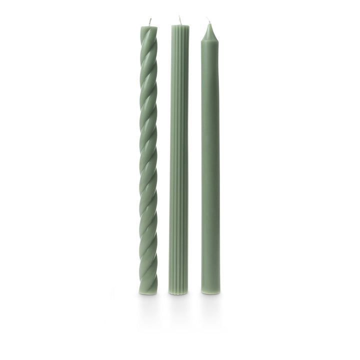 Illume Candle Taper, 3-Pack, Sage Green