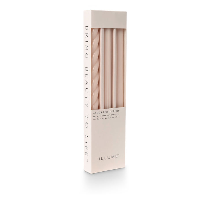 Illume Candle Taper, 3-Pack, Pale Pink