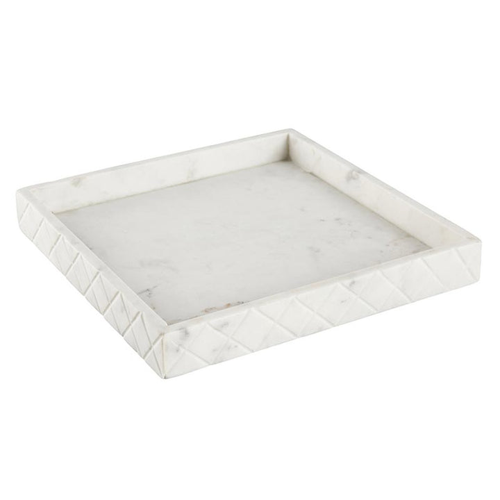 Nadine Etched Marble Square Tray