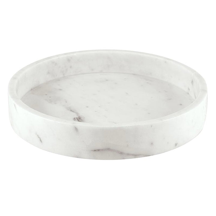 Yasara White Marble Round Tray, Large