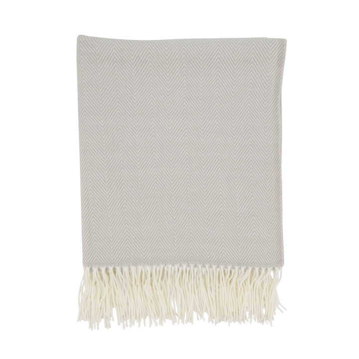 Emery Herringbone Throw in Grey 50" x 60"