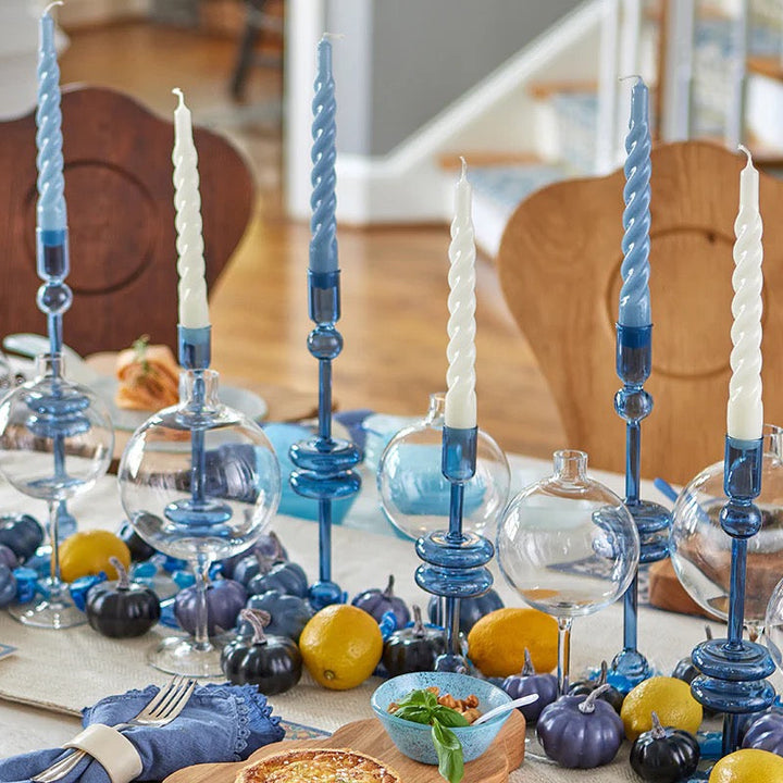 Denim Twisted Taper Candles, Set of 6