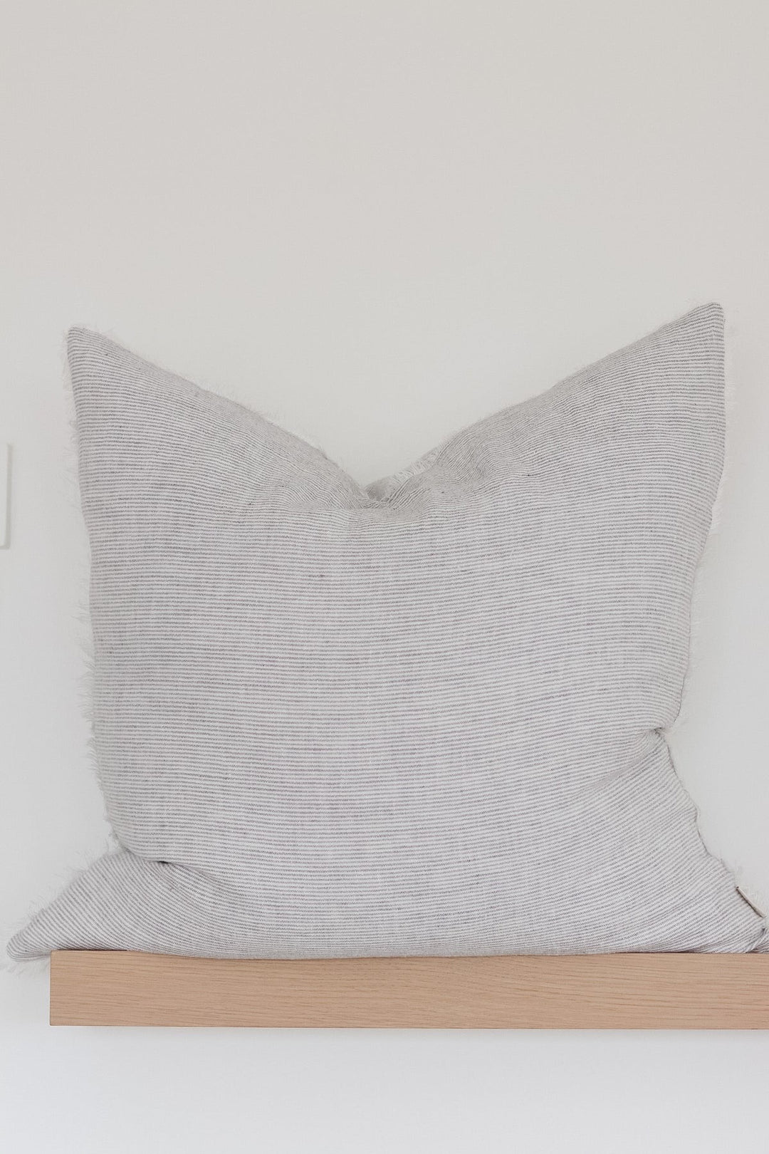 Lina Linen Pillow Grey Stripe 24" x 24"