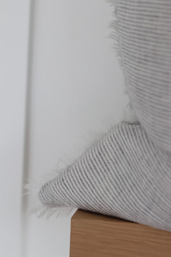 Lina Linen Pillow Grey Stripe 24" x 24"