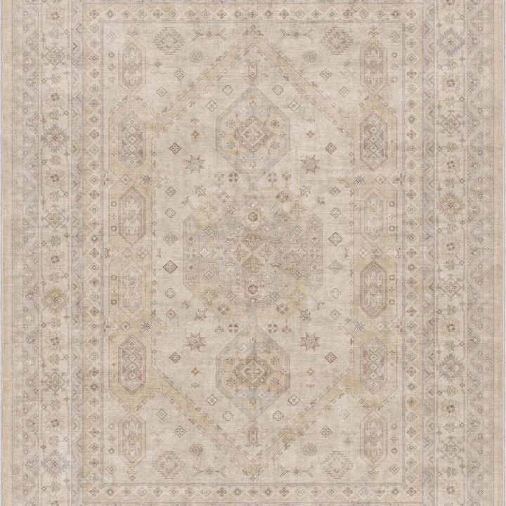 Nicosia Vintage Medallion Beige Flat-Weave Rug