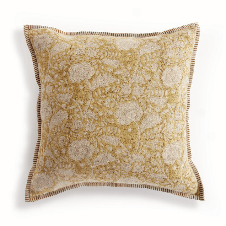 Pascaline European Linen Pillow 20" x 20" Ochre