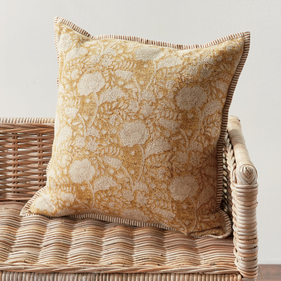 Pascaline European Linen Pillow 20" x 20" Ochre