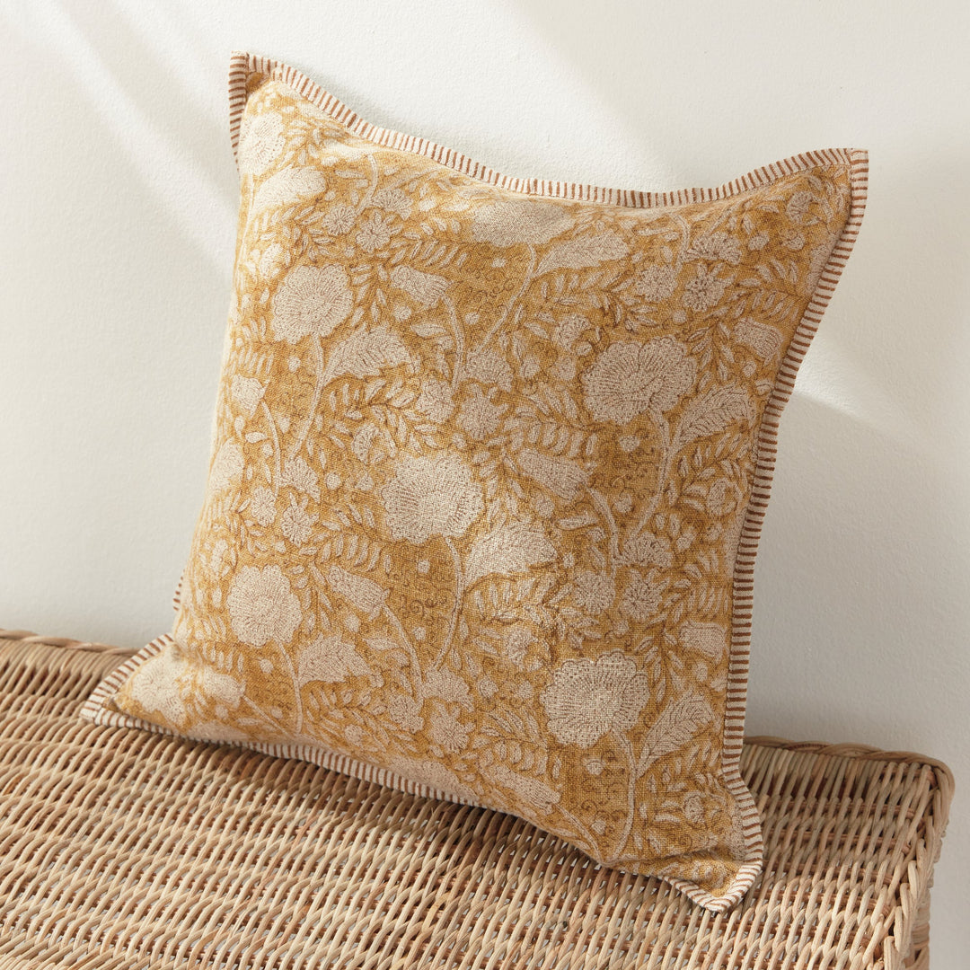 Pascaline European Linen Pillow 20" x 20" Ochre