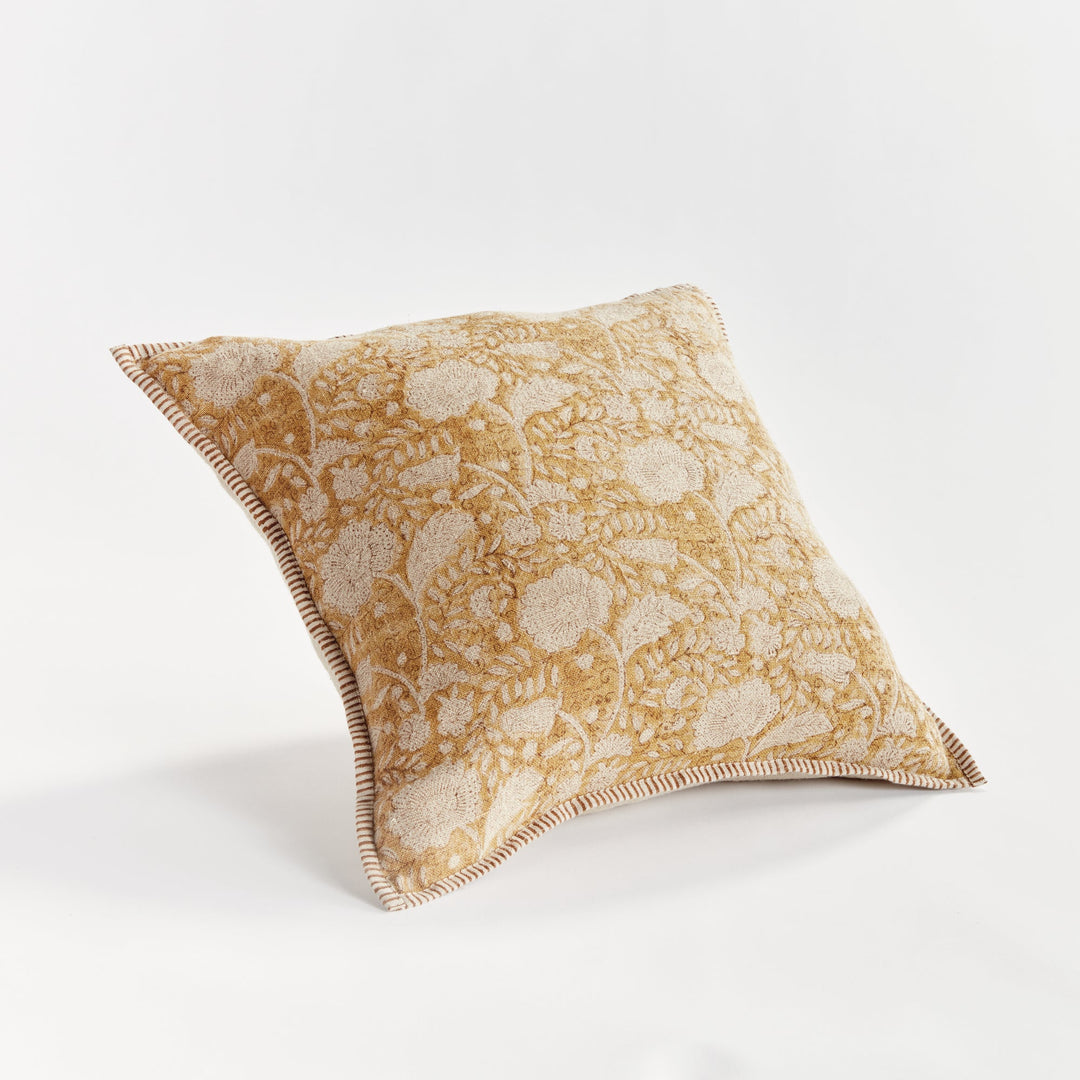 Pascaline European Linen Pillow 20" x 20" Ochre