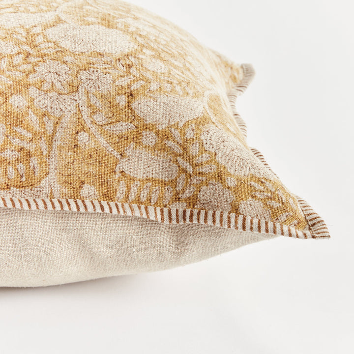 Pascaline European Linen Pillow 20" x 20" Ochre
