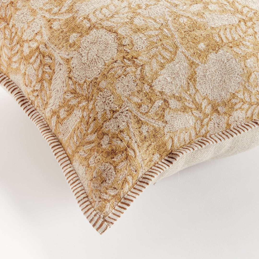 Pascaline European Linen Pillow 20" x 20" Ochre