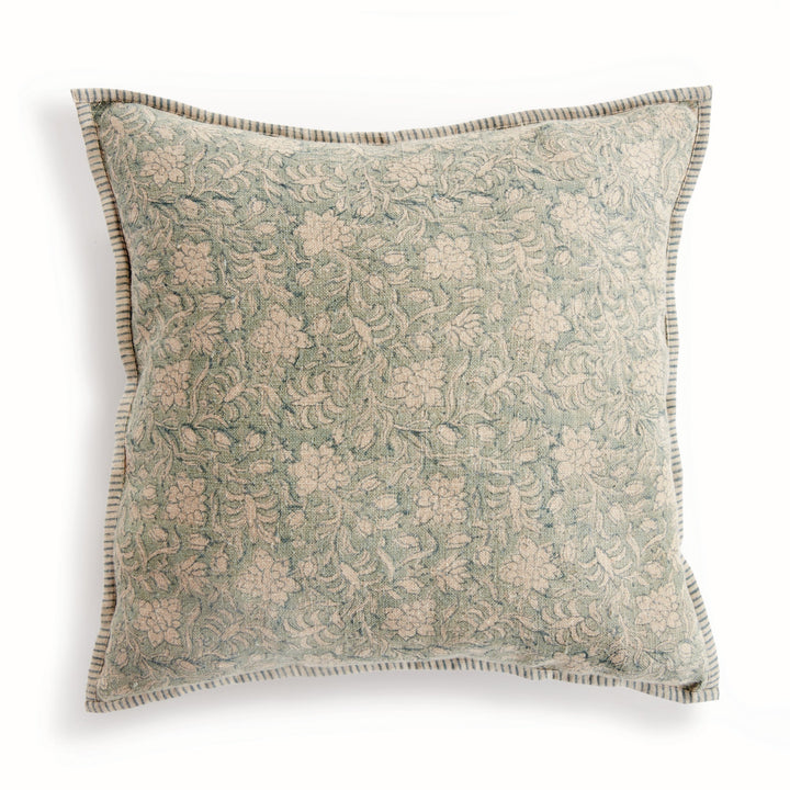 Henriella European Linen Pillow 20" x 20" Blue