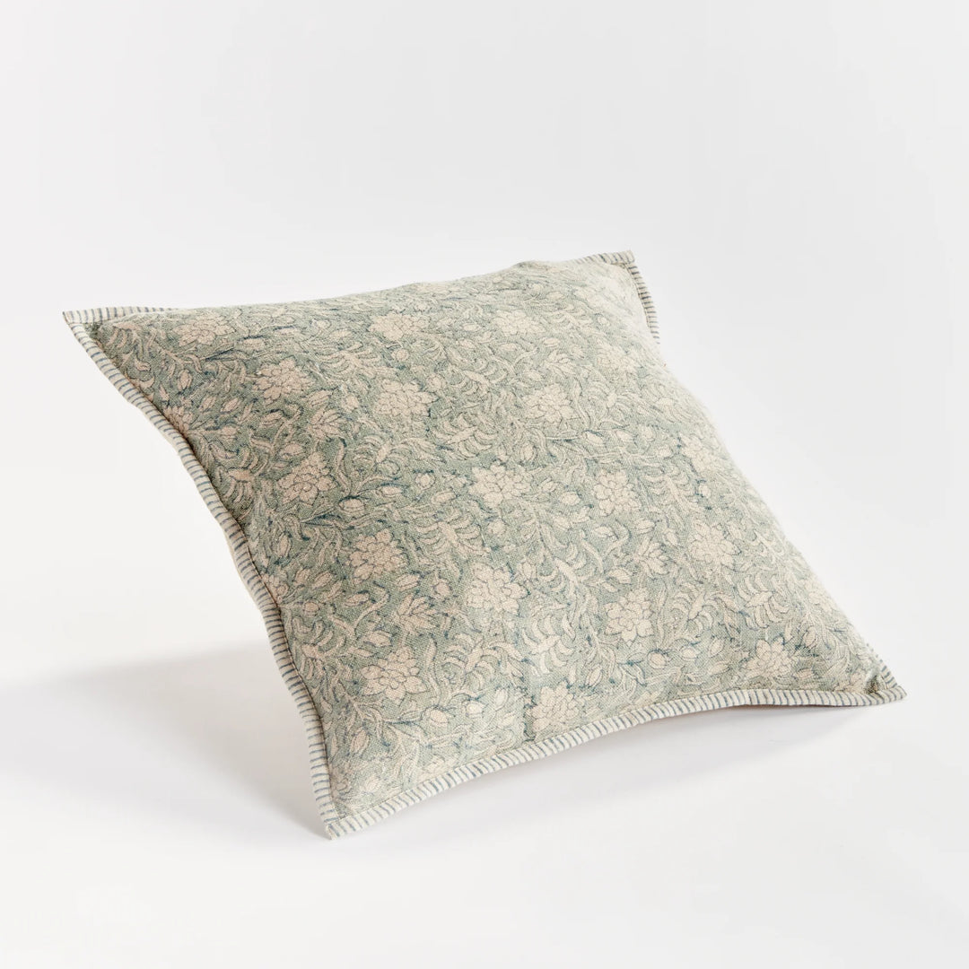 Henriella European Linen Pillow 20" x 20" Blue