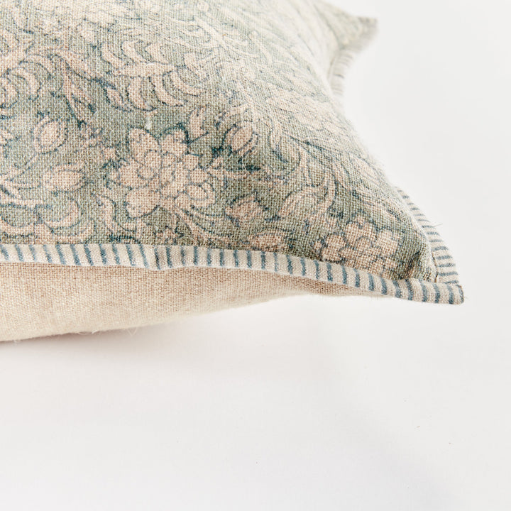 Henriella European Linen Pillow 20" x 20" Blue