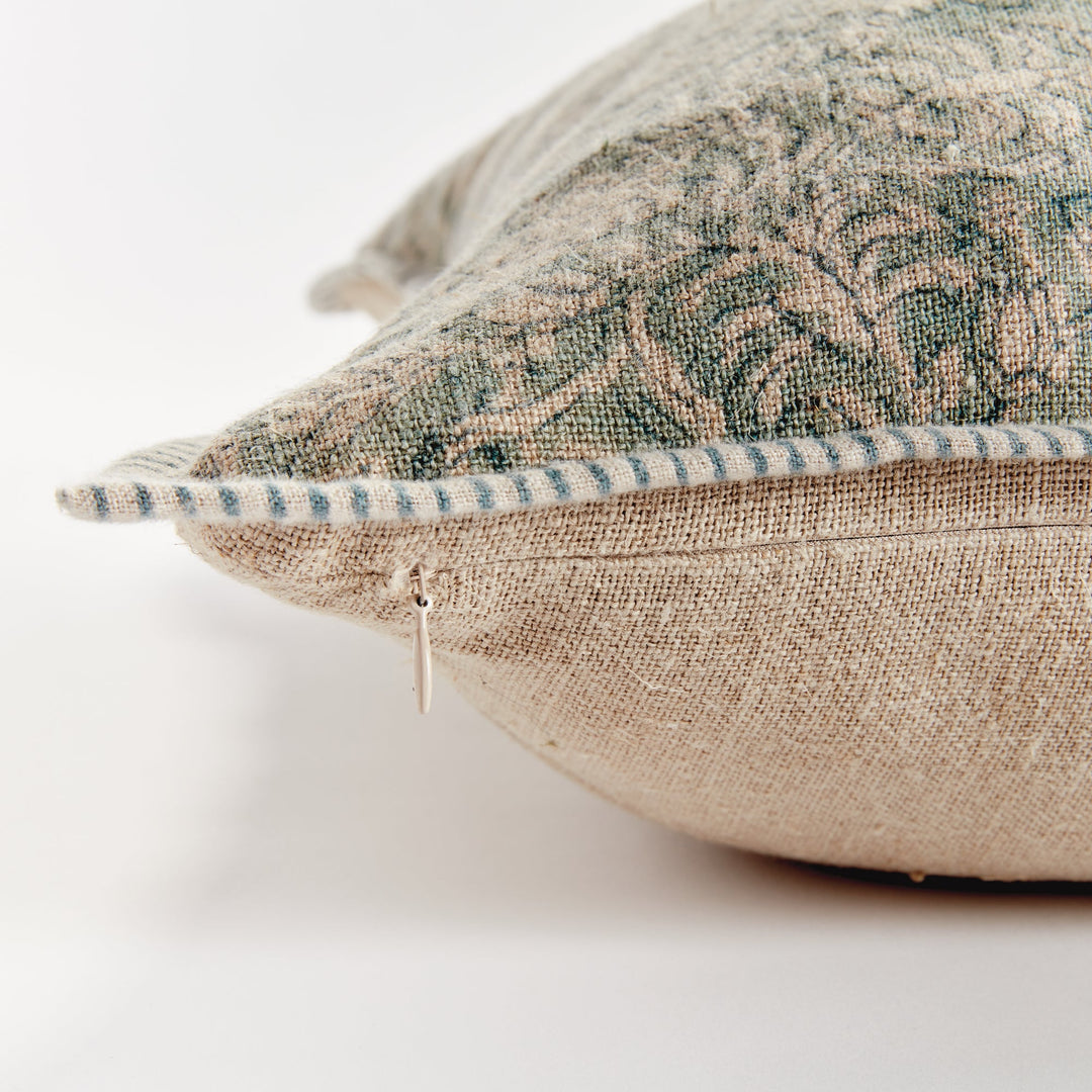 Henriella European Linen Pillow 20" x 20" Blue