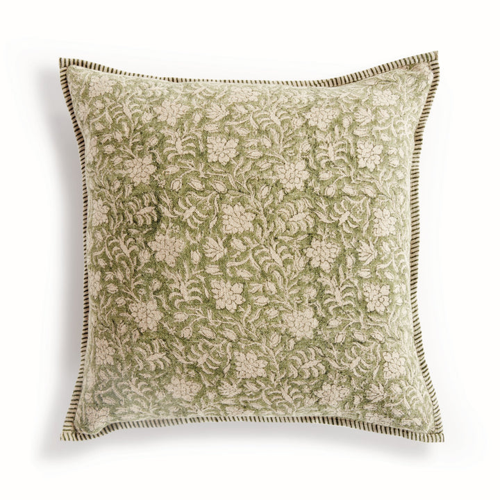 Henriella European Linen Pillow 20" x 20" Green