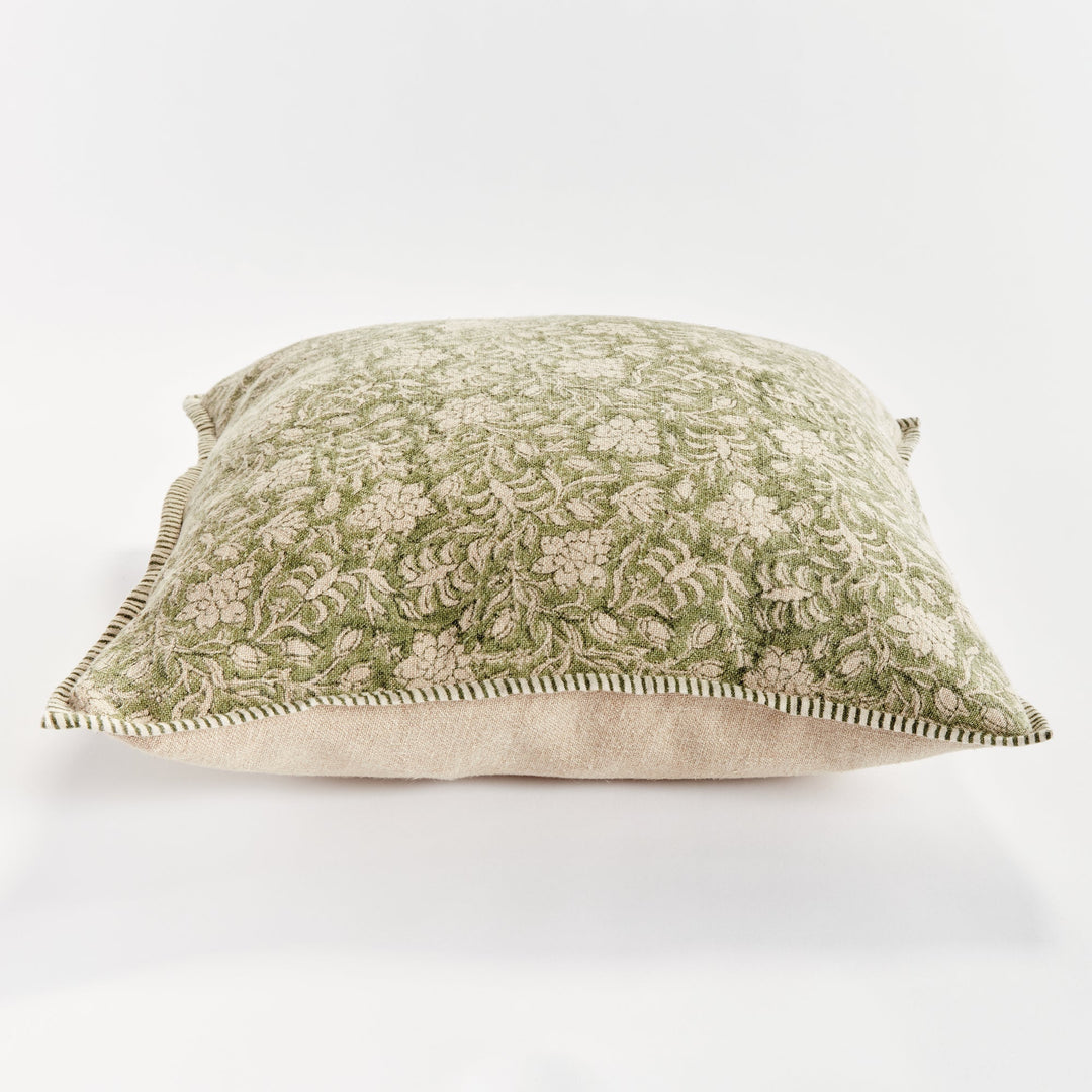 Henriella European Linen Pillow 20" x 20" Green