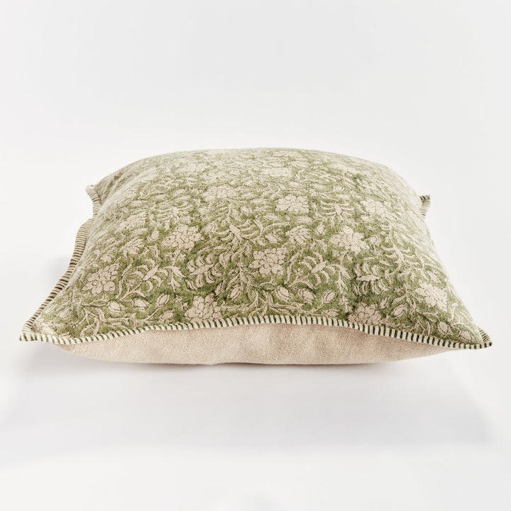 Henriella European Linen Pillow 20" x 20" Green