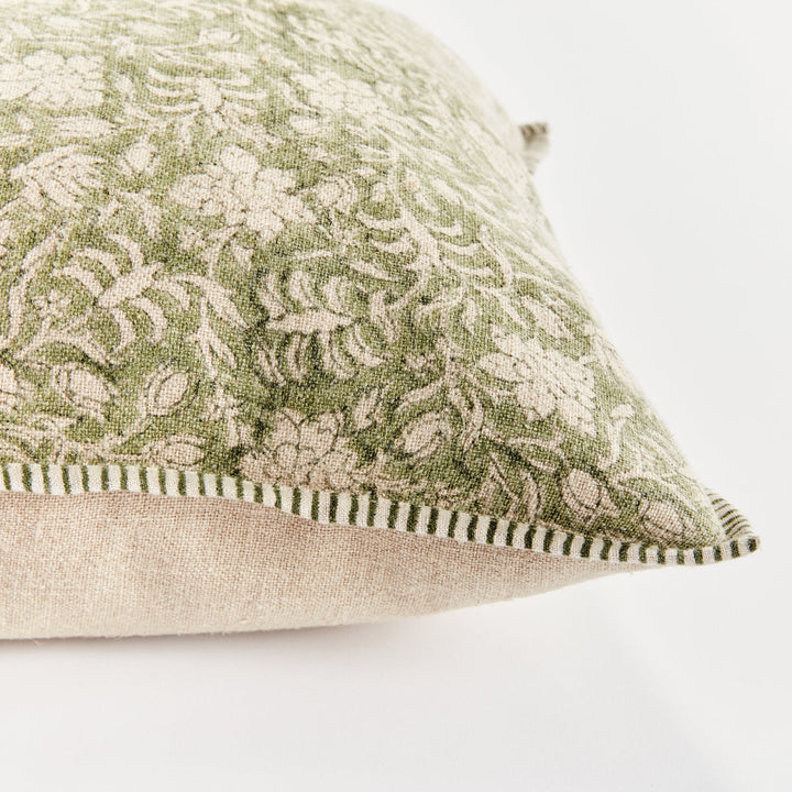 Henriella European Linen Pillow 20" x 20" Green