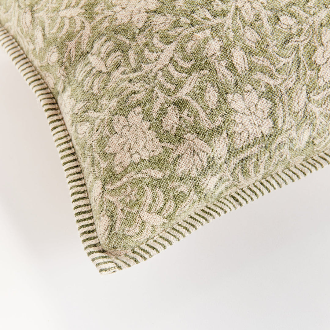 Henriella European Linen Pillow 20" x 20" Green