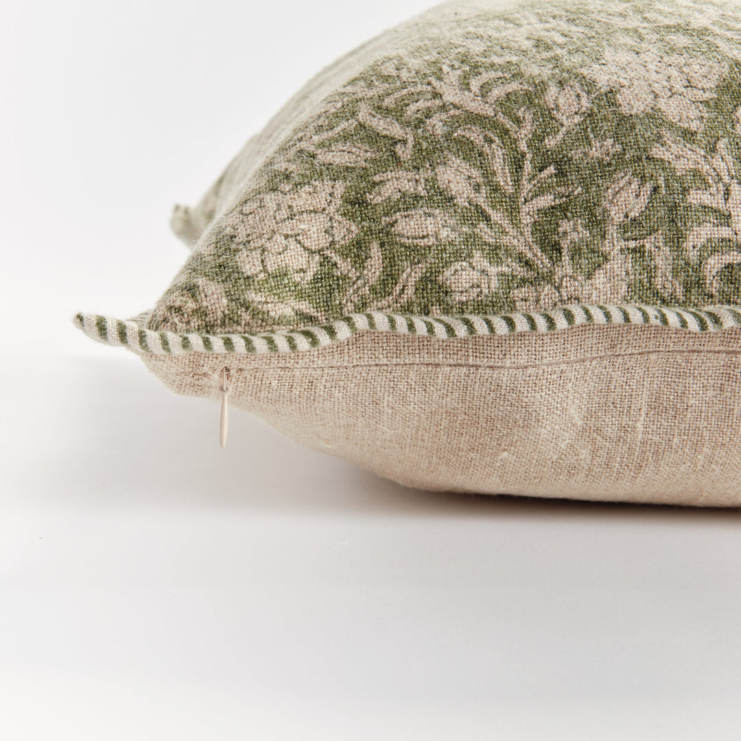 Henriella European Linen Pillow 20" x 20" Green