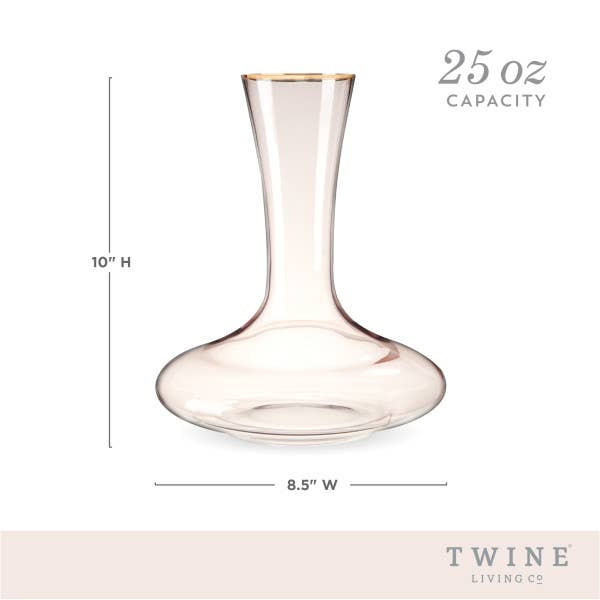 Twila Rose Crystal Gold-Rimmed Wine Decanter & Aerator