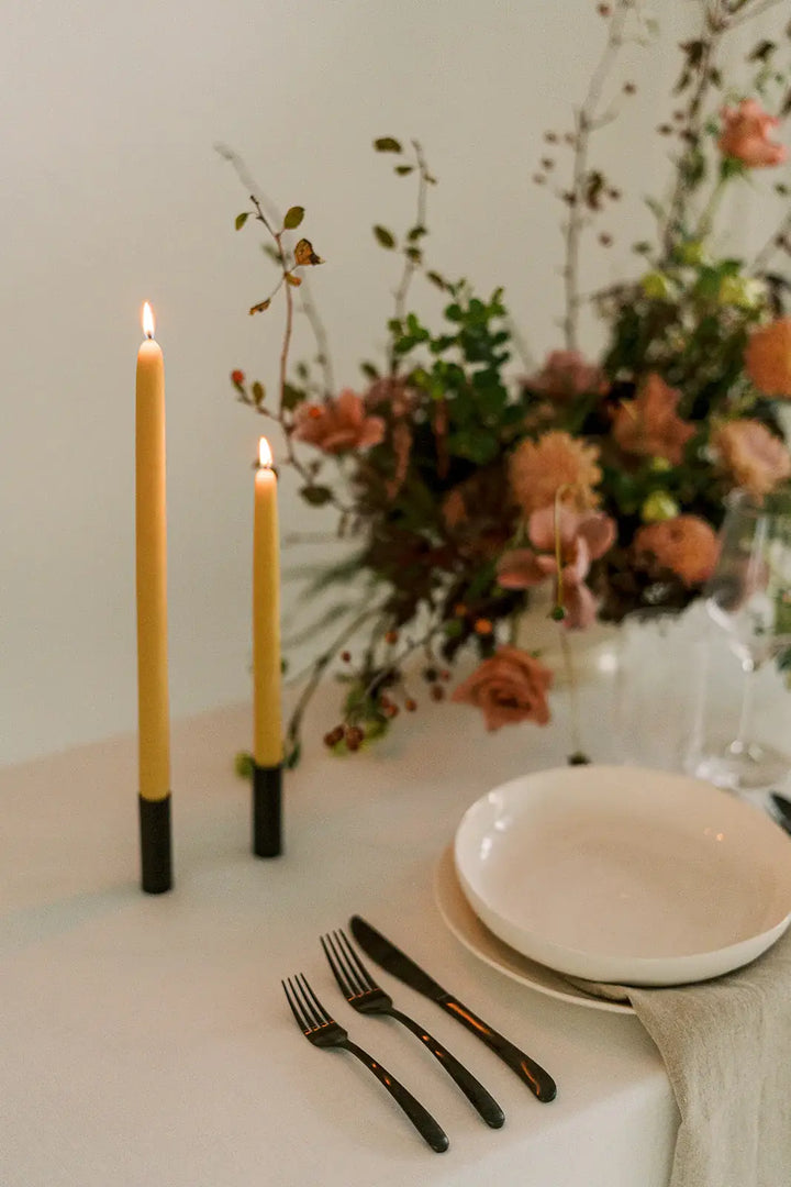 All Natural Handmade 100% Beeswax Dipped Taper Candles