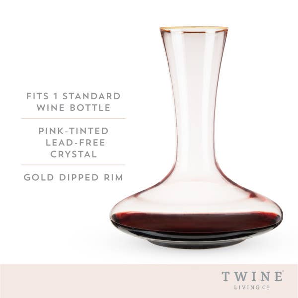 Twila Rose Crystal Gold-Rimmed Wine Decanter & Aerator