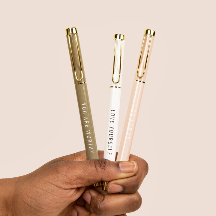 Go For It Metal Pen Set of 3