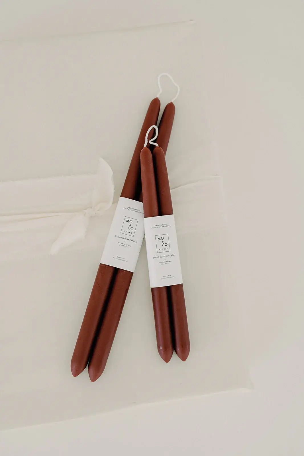 All Natural Handmade 100% Beeswax Dipped Taper Candles