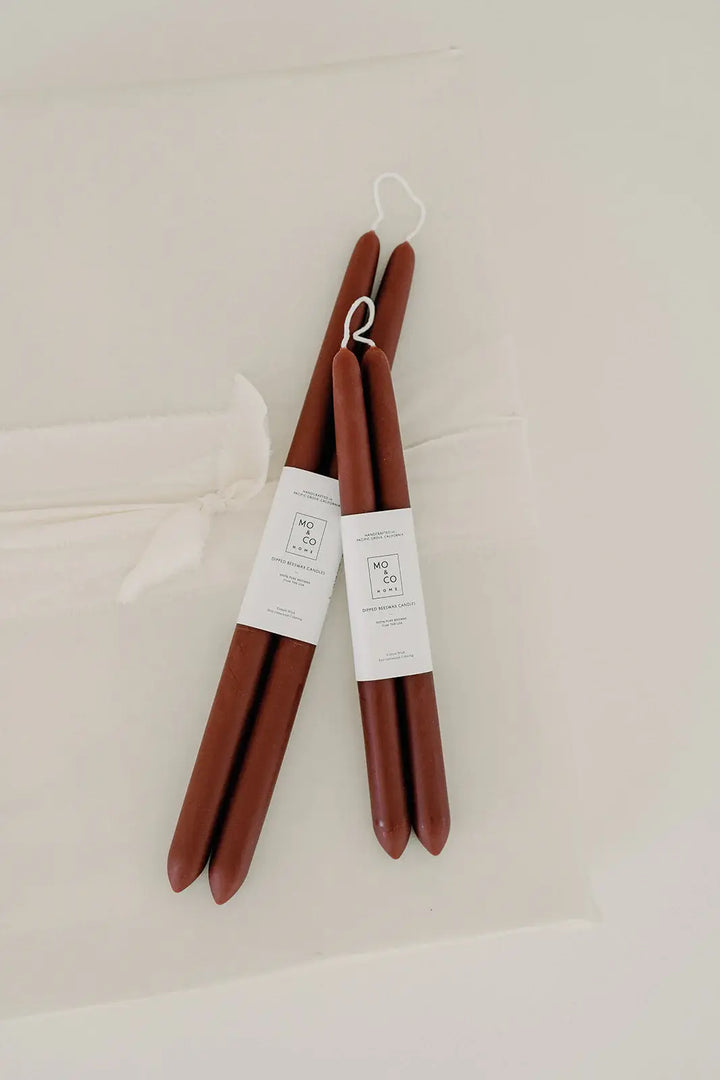 All Natural Handmade 100% Beeswax Dipped Taper Candles