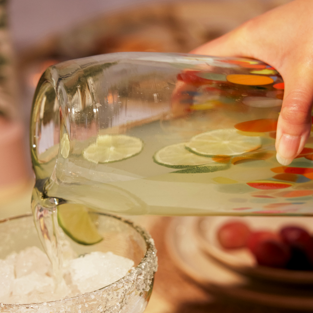 Segunda Vida Artistico Hand-Blown Recycled Glass Pitcher