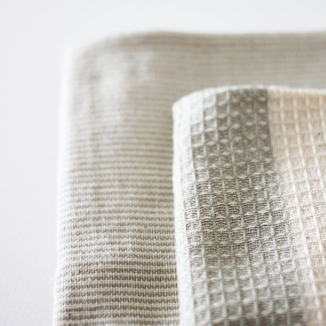 Dante Striped Sage Green Tea Towel, Set of 2