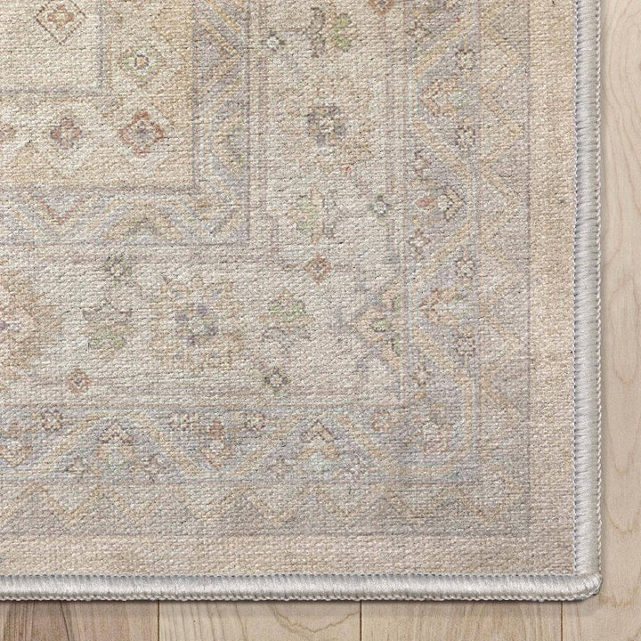 Nicosia Vintage Medallion Beige Flat-Weave Rug