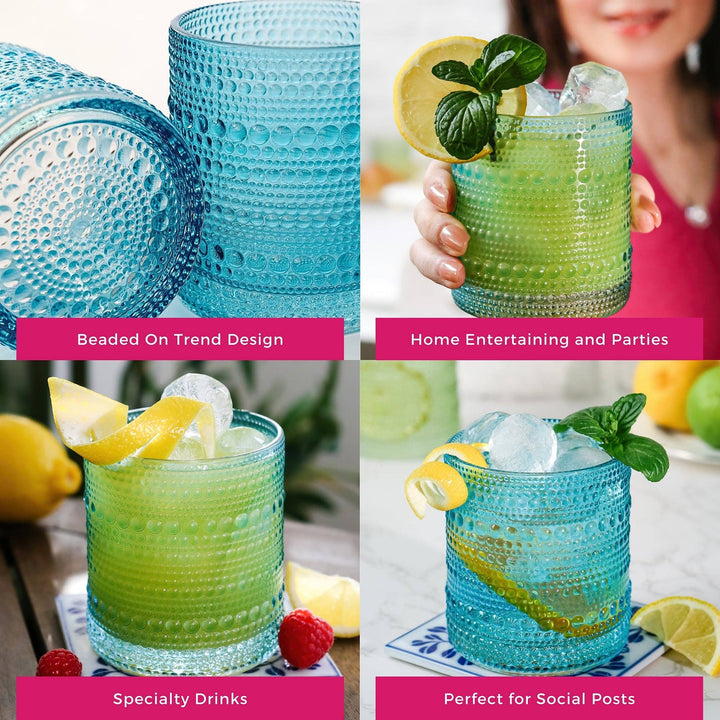 Oceana Textured Beaded Glass 10oz (Set of 6)